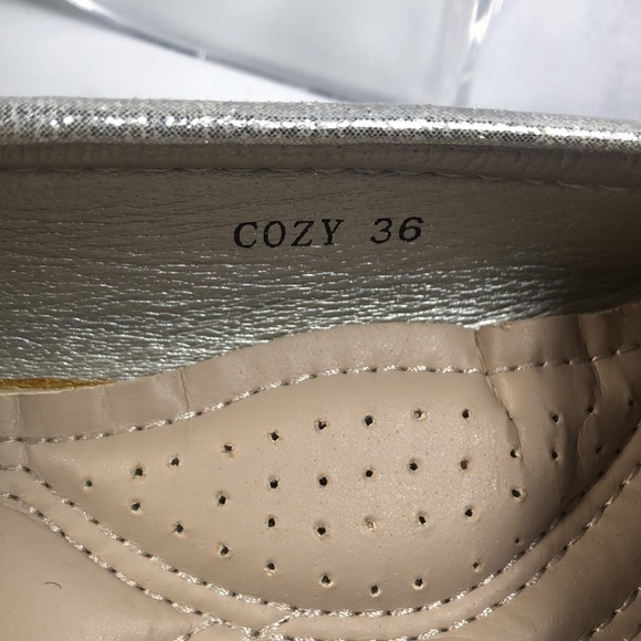 Lady Couture Rhinestone with Silver Metallic Flat Loafer - Size 36 - Picture 5 of 10